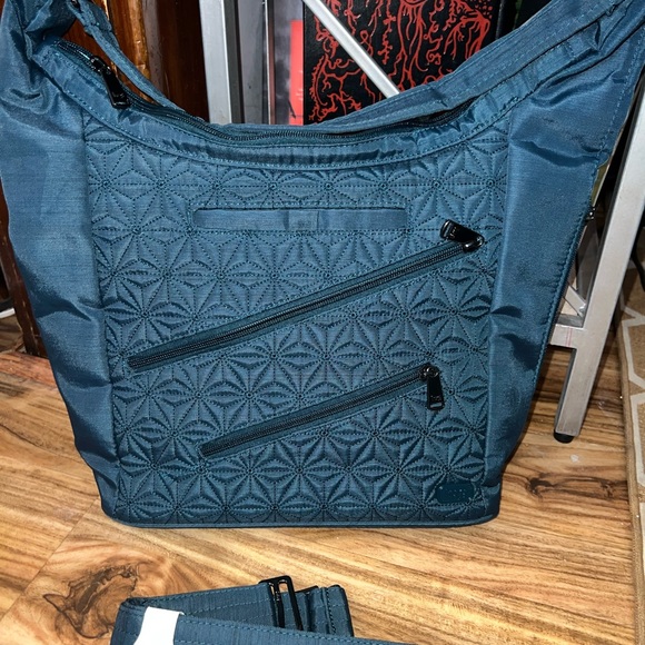 lug Bags Lug Jamboree Rfid Quilted Blue Convertible Shoulder Bag